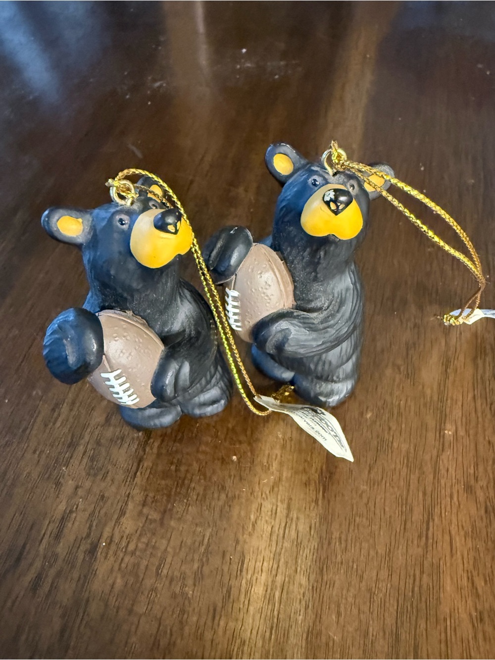 Black Bear Football Hanging Ornament - Home Accents